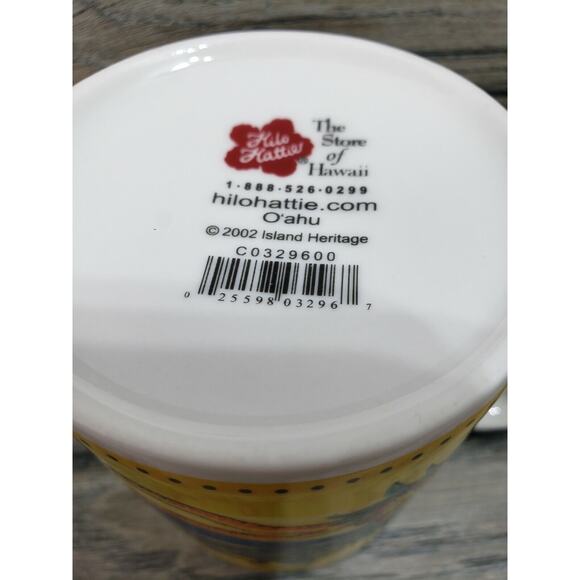 Hilo Hattie O'ahu 2002 Hawaii Island Heritage Coffee Hibiscus Yellow - Picture 8 of 8